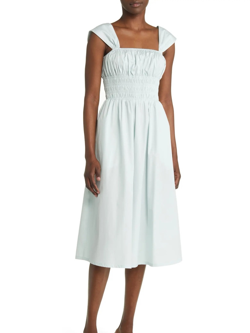 Chelsea 28 Smocked Bodice Midi Dress in Light Blue